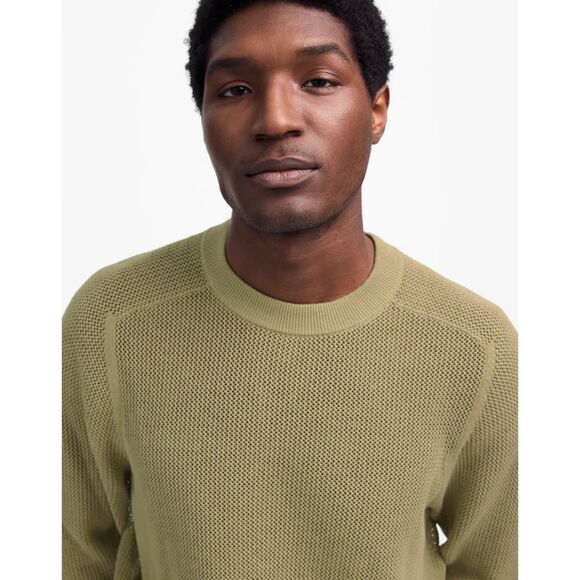 NWT Cotton-Linen Blend Madewell Mesh-Knit Crewneck Sweater - Picture 4 of 6